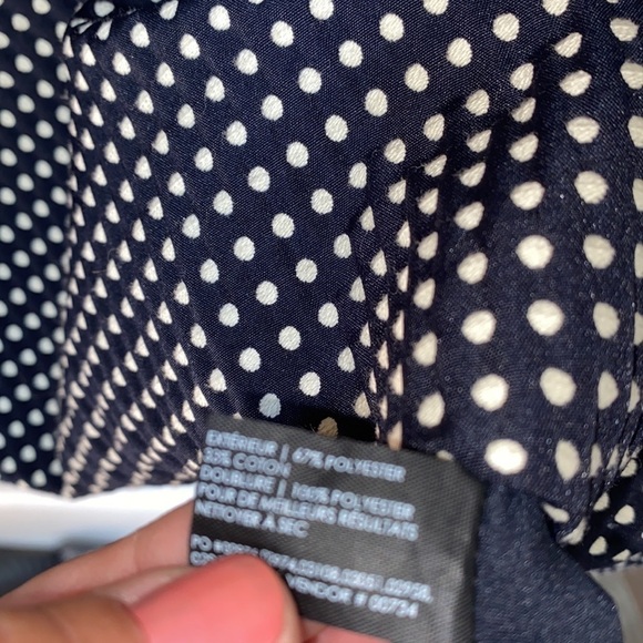 Club Monaco dress polka dot navy blue white‎ cut out back detail - Picture 4 of 5